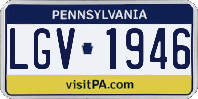 PA license plate LGV1946