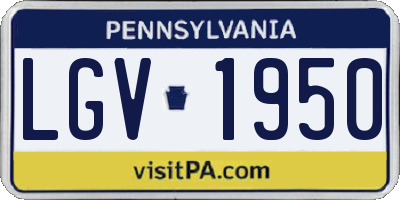 PA license plate LGV1950