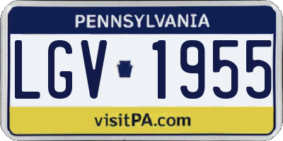 PA license plate LGV1955
