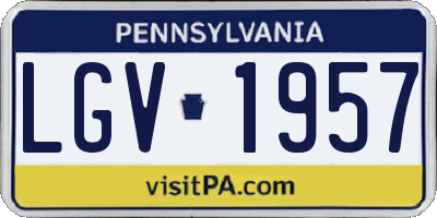 PA license plate LGV1957