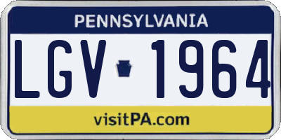 PA license plate LGV1964