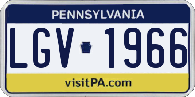 PA license plate LGV1966