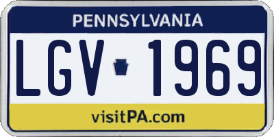 PA license plate LGV1969
