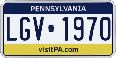 PA license plate LGV1970