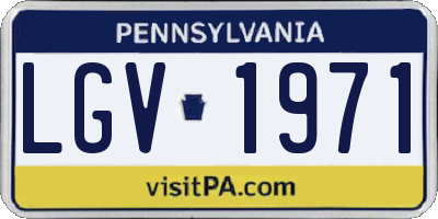 PA license plate LGV1971