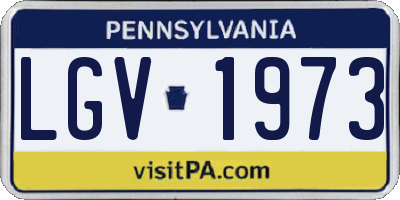 PA license plate LGV1973