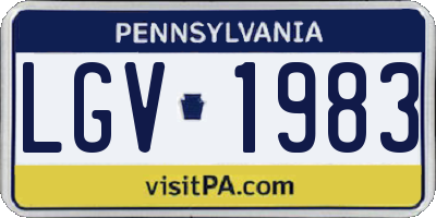 PA license plate LGV1983