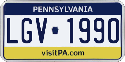 PA license plate LGV1990