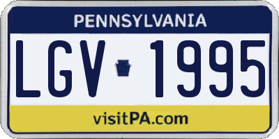 PA license plate LGV1995
