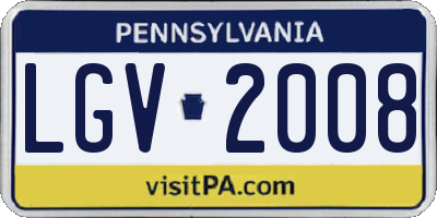 PA license plate LGV2008