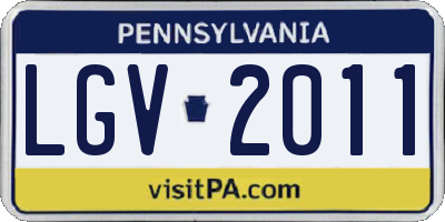 PA license plate LGV2011