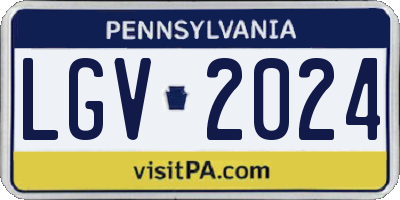 PA license plate LGV2024
