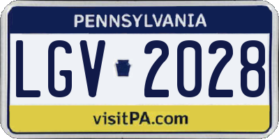 PA license plate LGV2028