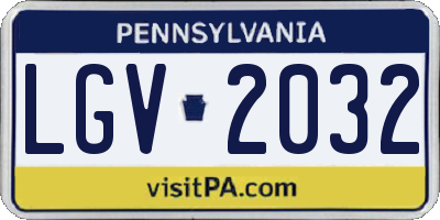 PA license plate LGV2032