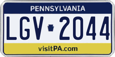 PA license plate LGV2044