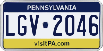PA license plate LGV2046