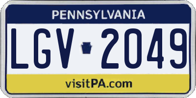 PA license plate LGV2049