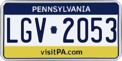 PA license plate LGV2053