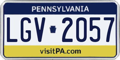 PA license plate LGV2057