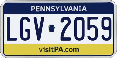 PA license plate LGV2059