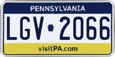 PA license plate LGV2066