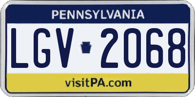 PA license plate LGV2068