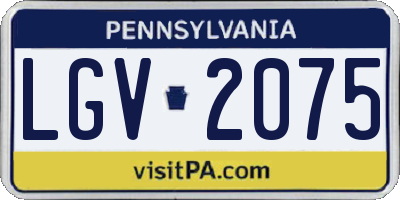 PA license plate LGV2075
