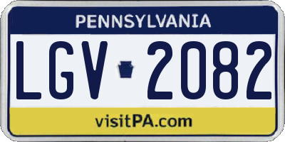 PA license plate LGV2082