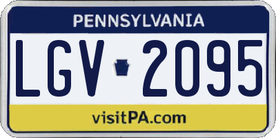 PA license plate LGV2095
