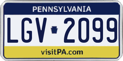 PA license plate LGV2099