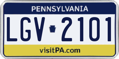 PA license plate LGV2101