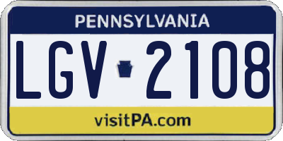 PA license plate LGV2108