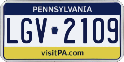 PA license plate LGV2109