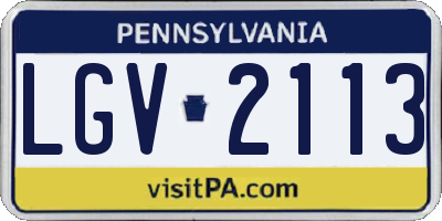 PA license plate LGV2113