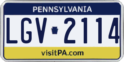 PA license plate LGV2114
