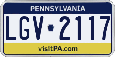 PA license plate LGV2117