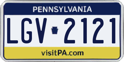 PA license plate LGV2121