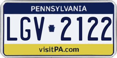 PA license plate LGV2122