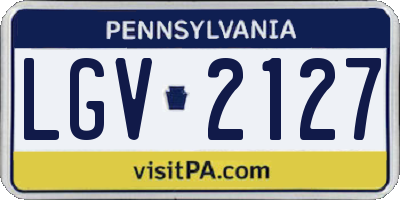 PA license plate LGV2127