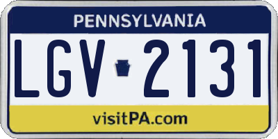 PA license plate LGV2131