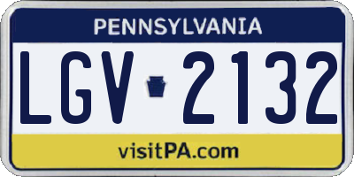 PA license plate LGV2132