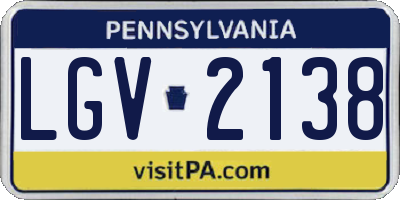 PA license plate LGV2138