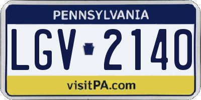 PA license plate LGV2140