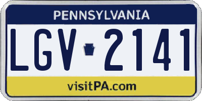 PA license plate LGV2141