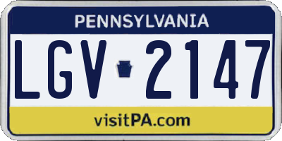 PA license plate LGV2147