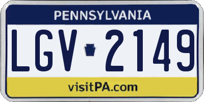 PA license plate LGV2149
