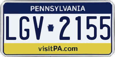 PA license plate LGV2155