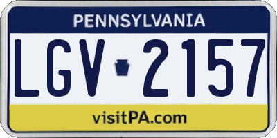 PA license plate LGV2157