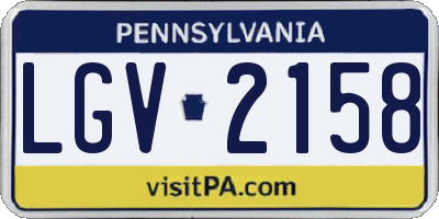 PA license plate LGV2158