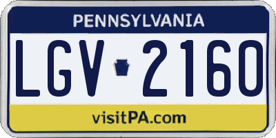 PA license plate LGV2160